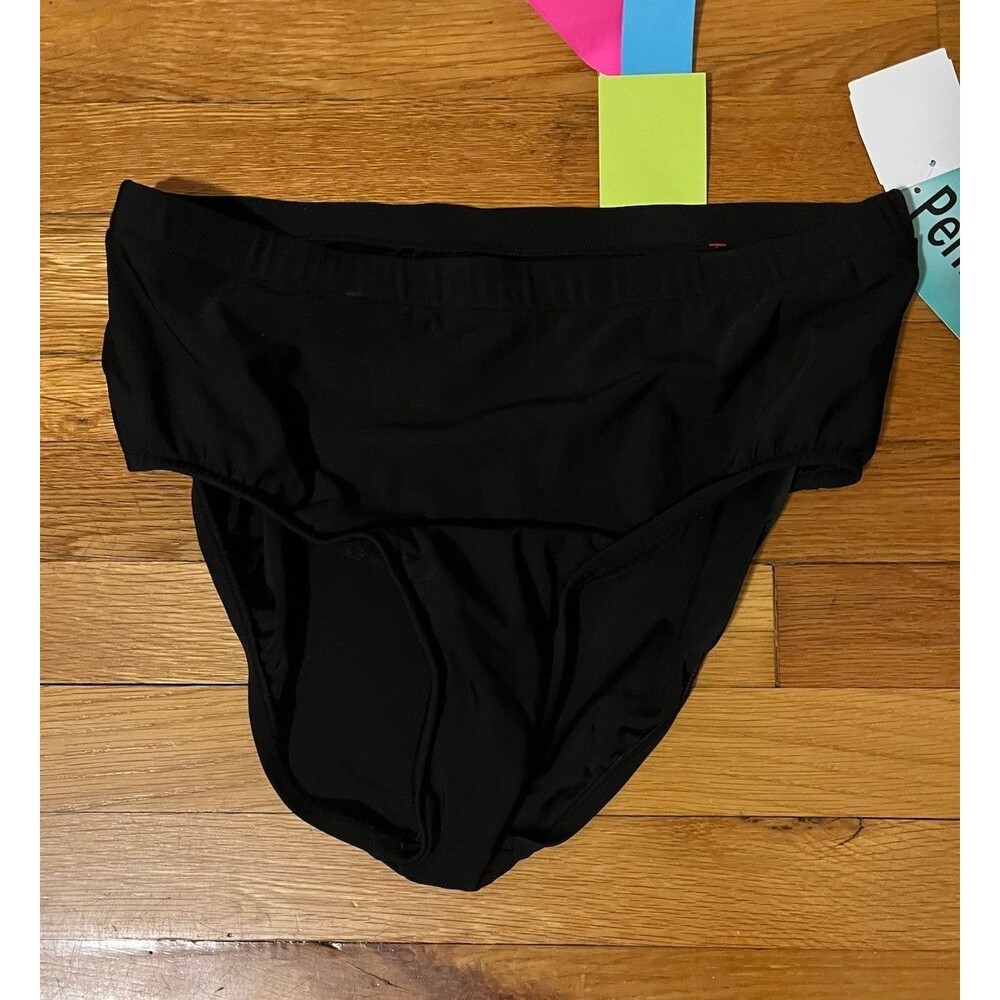 Penbrooke Women's Swim Briefs Bottom Solid Black Tummy Control Size 16